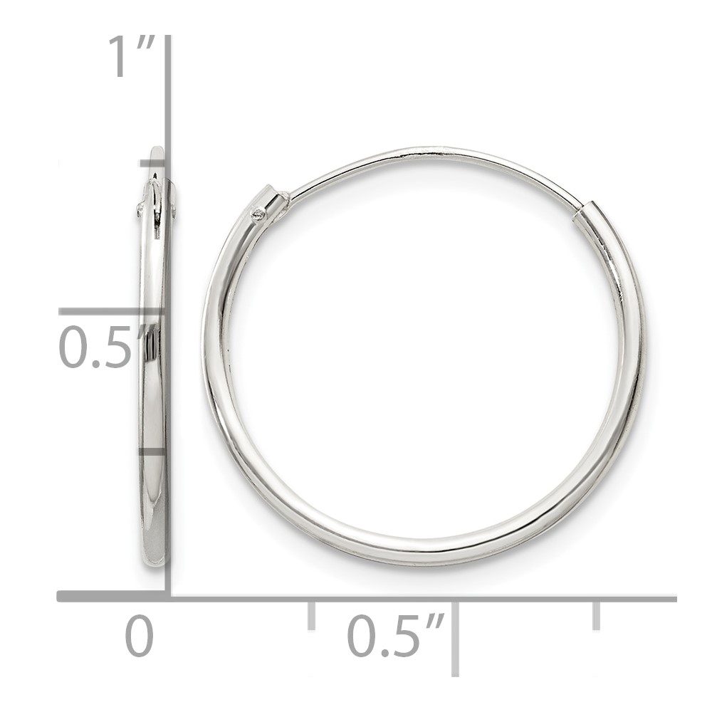 Sterling Silver 1.3mm Hoop Earrings (QE4351)