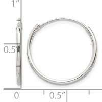 Sterling Silver 1.3mm Hoop Earrings view 4
