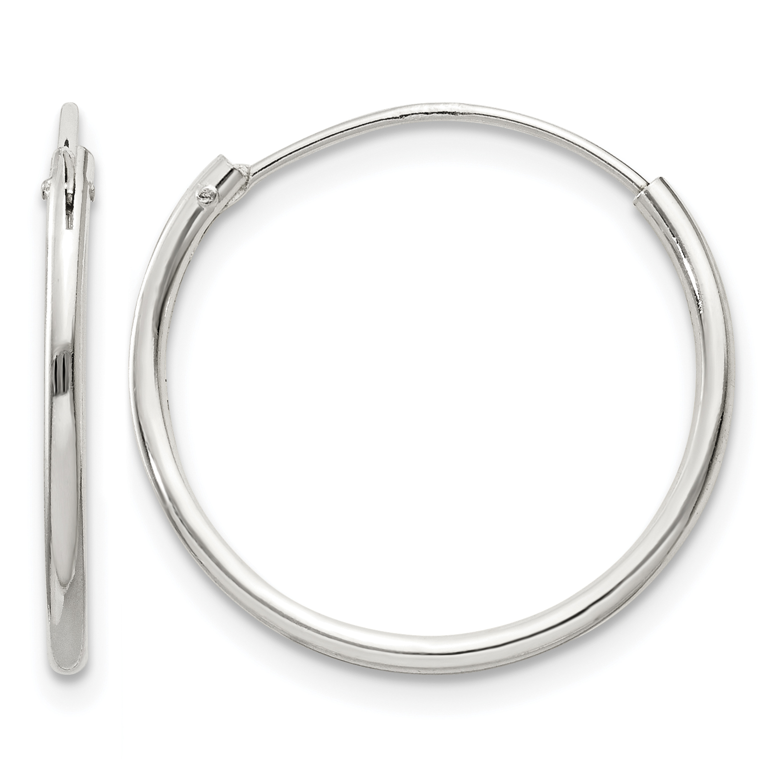 Sterling Silver 1.3mm Hoop Earrings (QE4351)