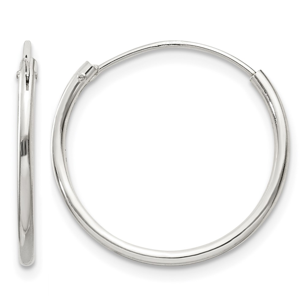 Sterling Silver 1.3mm Hoop Earrings (QE4351)