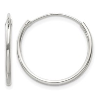 Sterling Silver 1.3mm Hoop Earrings view 1