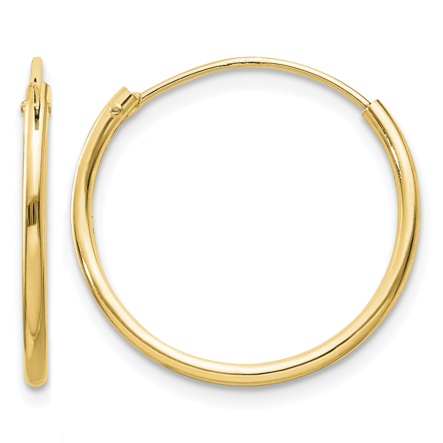 Sterling Silver Flash Gold-plated 1.3mm Endless Hoop Earrings (QE4351GP)