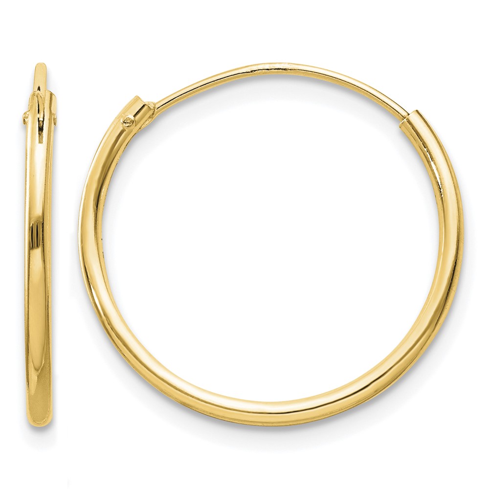 Sterling Silver Flash Gold-plated 1.3mm Endless Hoop Earrings (QE4351GP)