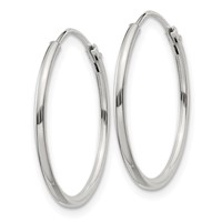 Sterling Silver 1.3mm Hoop Earrings view 2