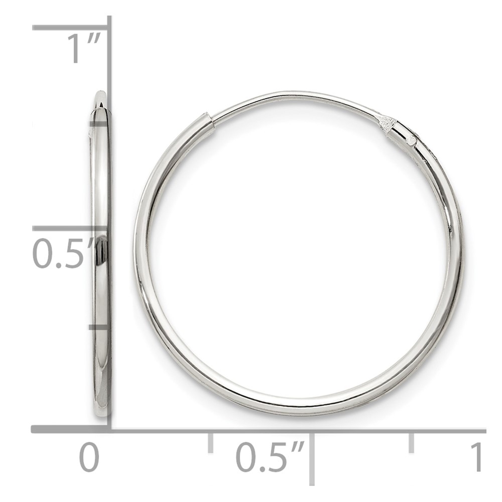 Sterling Silver 1.3mm Hoop Earrings (QE4352)