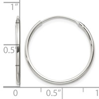Sterling Silver 1.3mm Hoop Earrings view 4