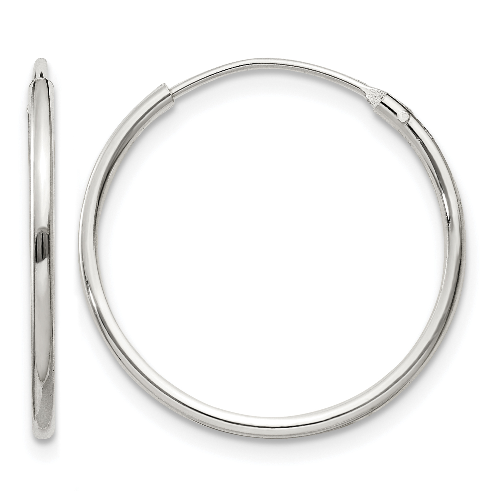 Sterling Silver 1.3mm Hoop Earrings (QE4352)