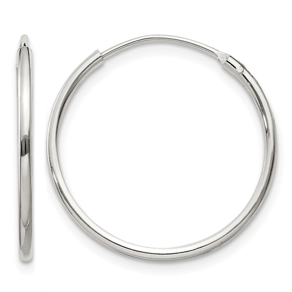 Sterling Silver 1.3mm Hoop Earrings (QE4352)