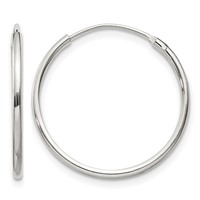Sterling Silver 1.3mm Hoop Earrings view 1