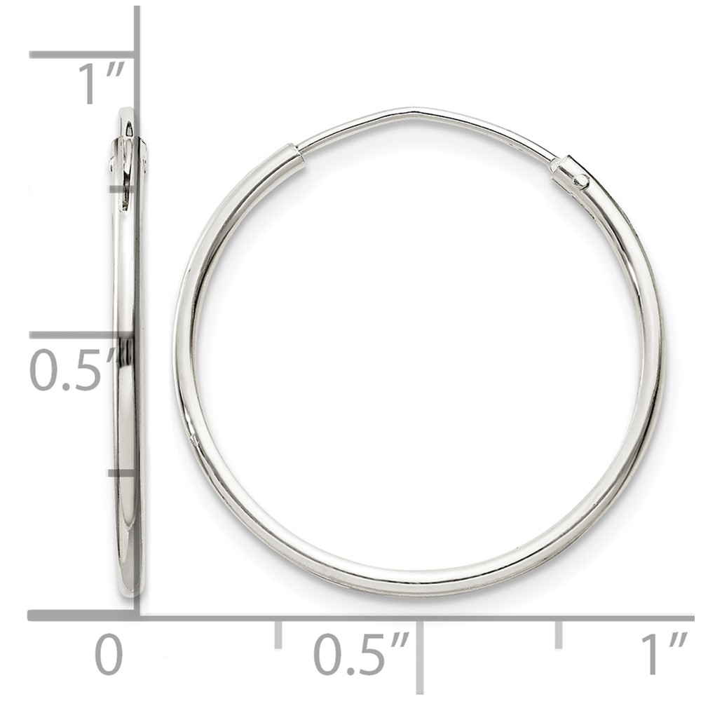 Sterling Silver 1.3mm Hoop Earrings (QE4353)