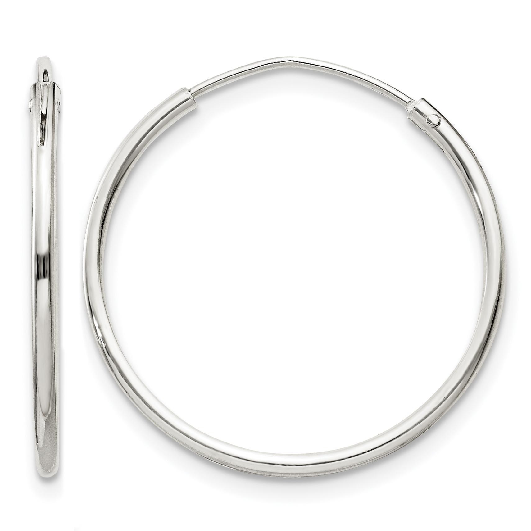 Sterling Silver 1.3mm Hoop Earrings (QE4353)
