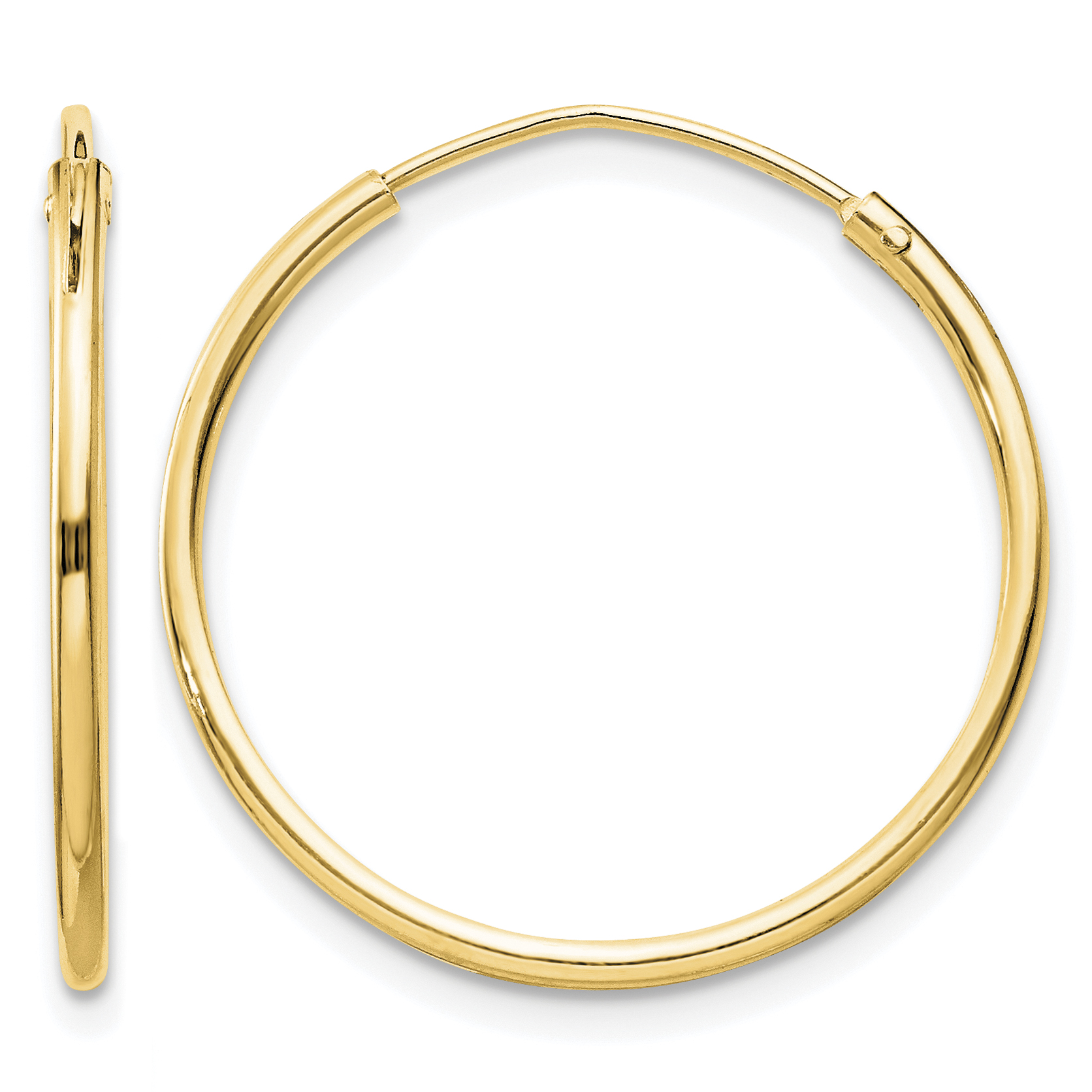 Sterling Silver Flash Gold-plated 1.3mm Endless Hoop Earrings (QE4353GP)