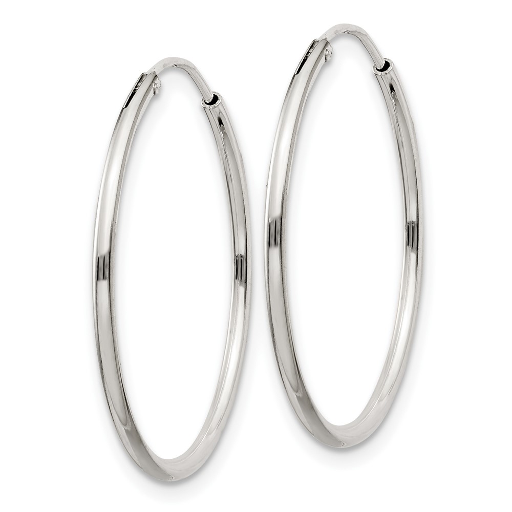 Sterling Silver 1.3mm Hoop Earrings (QE4354)