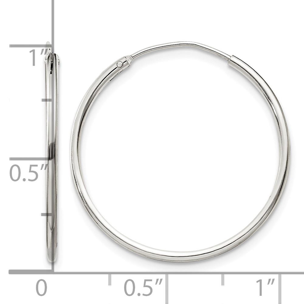 Sterling Silver 1.3mm Hoop Earrings (QE4354)