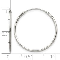 Sterling Silver 1.3mm Hoop Earrings view 4