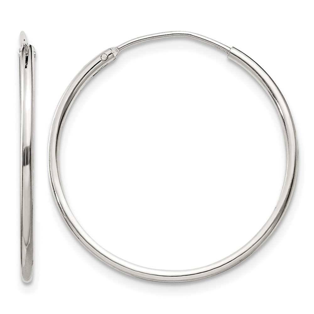 Sterling Silver 1.3mm Hoop Earrings (QE4354)