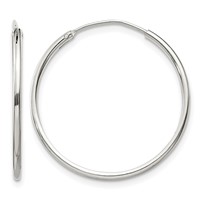 Sterling Silver 1.3mm Hoop Earrings view 1