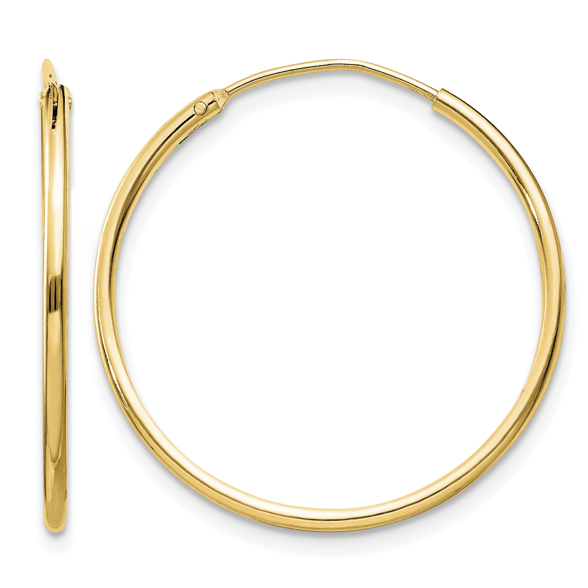 Sterling Silver Flash Gold-plated 1.3mm Endless Hoop Earrings (QE4354GP)