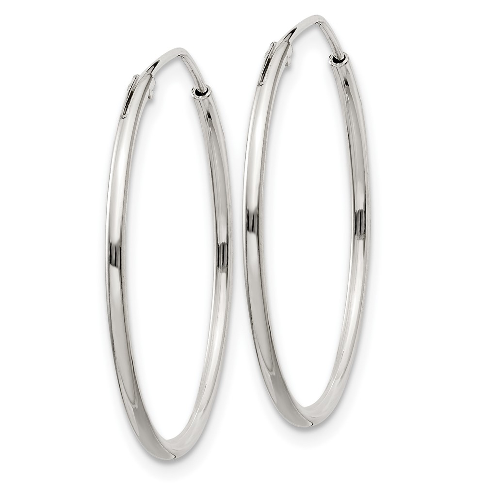 Sterling Silver 1.3mm Hoop Earrings (QE4355)