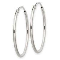 Sterling Silver 1.3mm Hoop Earrings view 2
