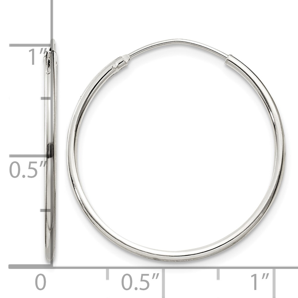 Sterling Silver 1.3mm Hoop Earrings (QE4355)