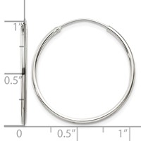 Sterling Silver 1.3mm Hoop Earrings view 4