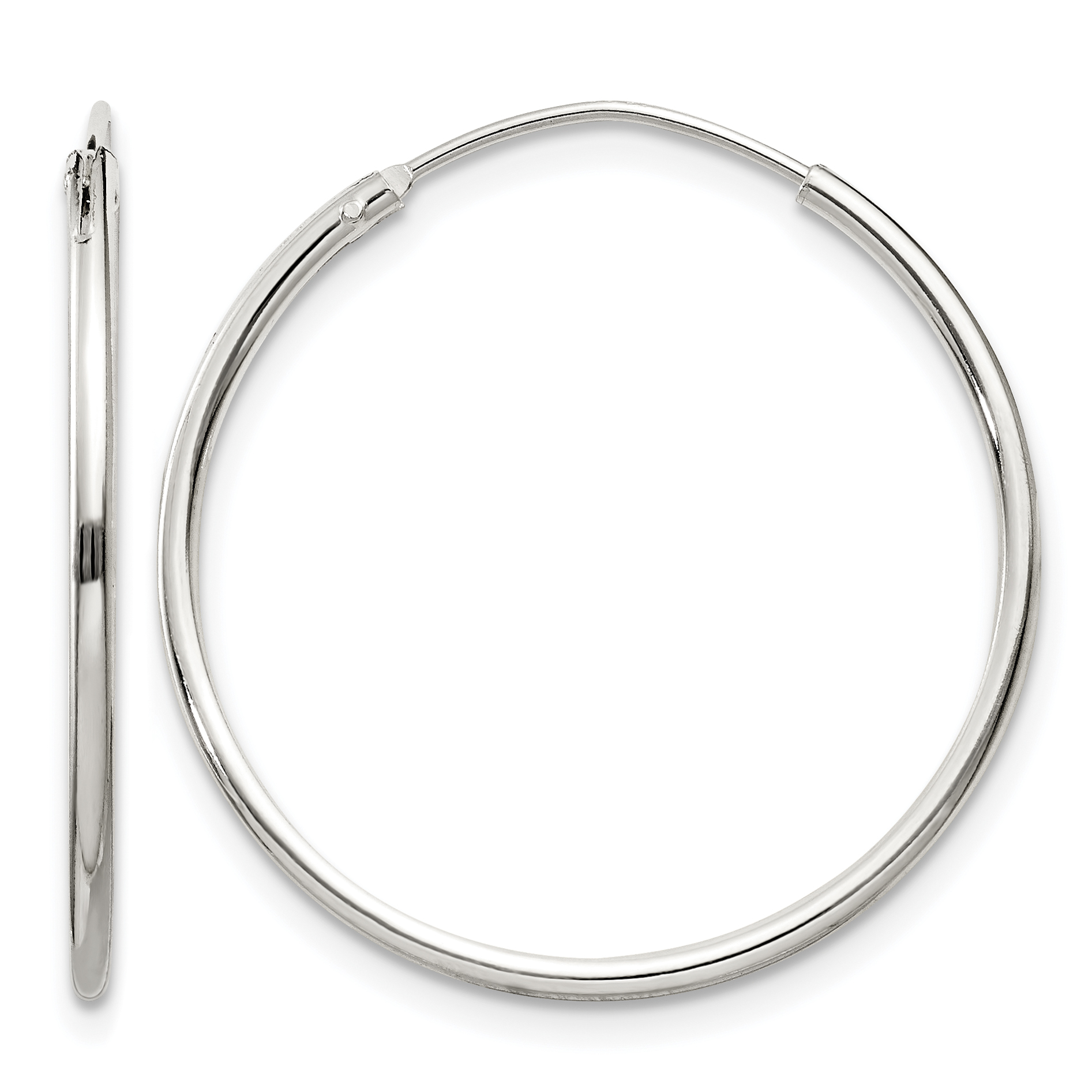 Sterling Silver 1.3mm Hoop Earrings (QE4355)