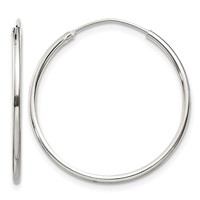Sterling Silver 1.3mm Hoop Earrings view 1