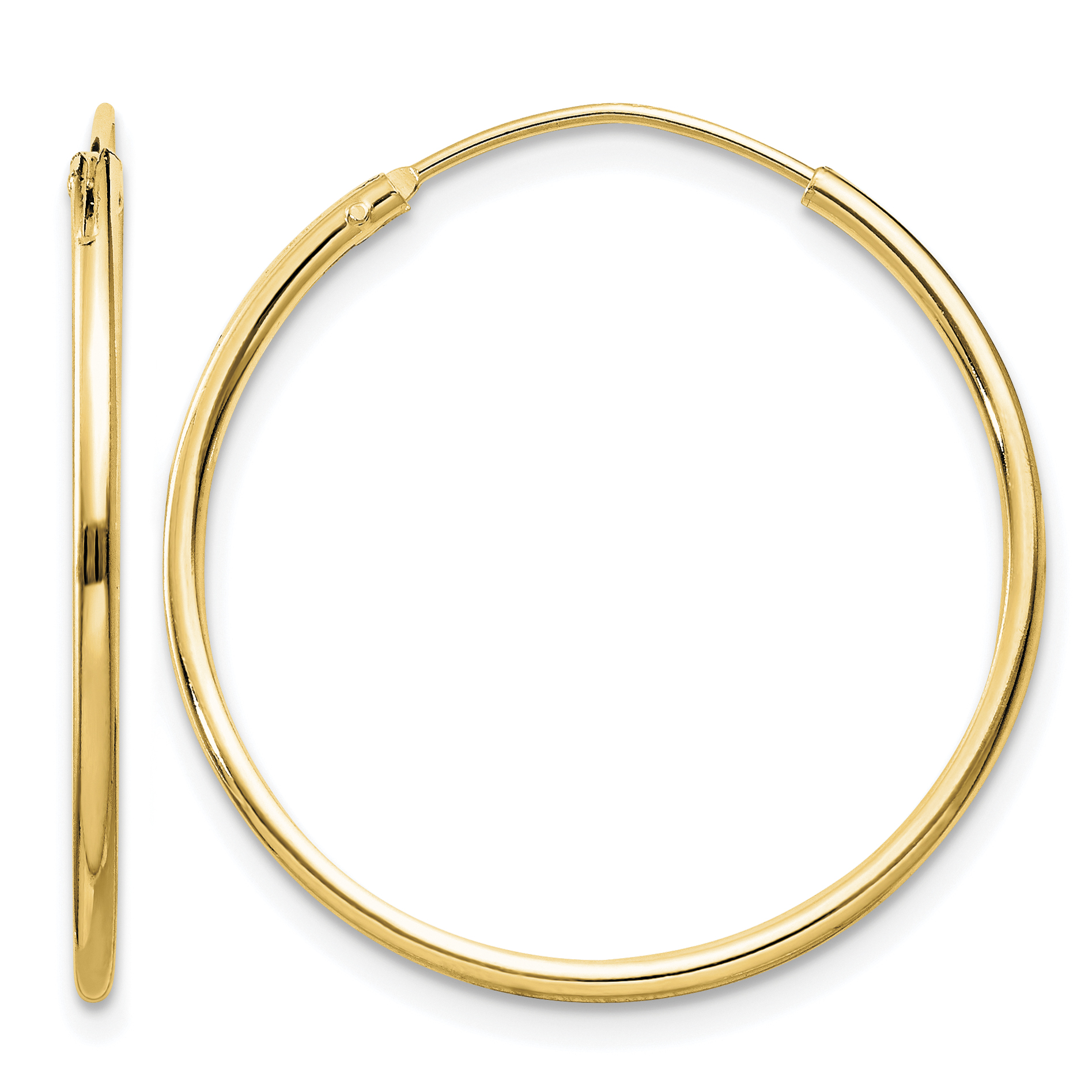 Sterling Silver Flash Gold-plated 1.3mm Endless Hoop Earrings (QE4355GP)