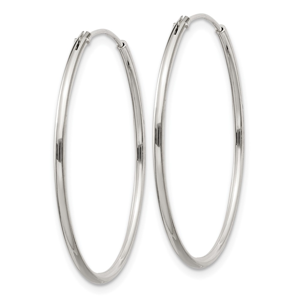 Sterling Silver 1.3mm Hoop Earrings (QE4356)