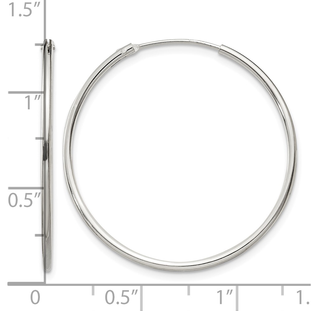 Sterling Silver 1.3mm Hoop Earrings (QE4356)