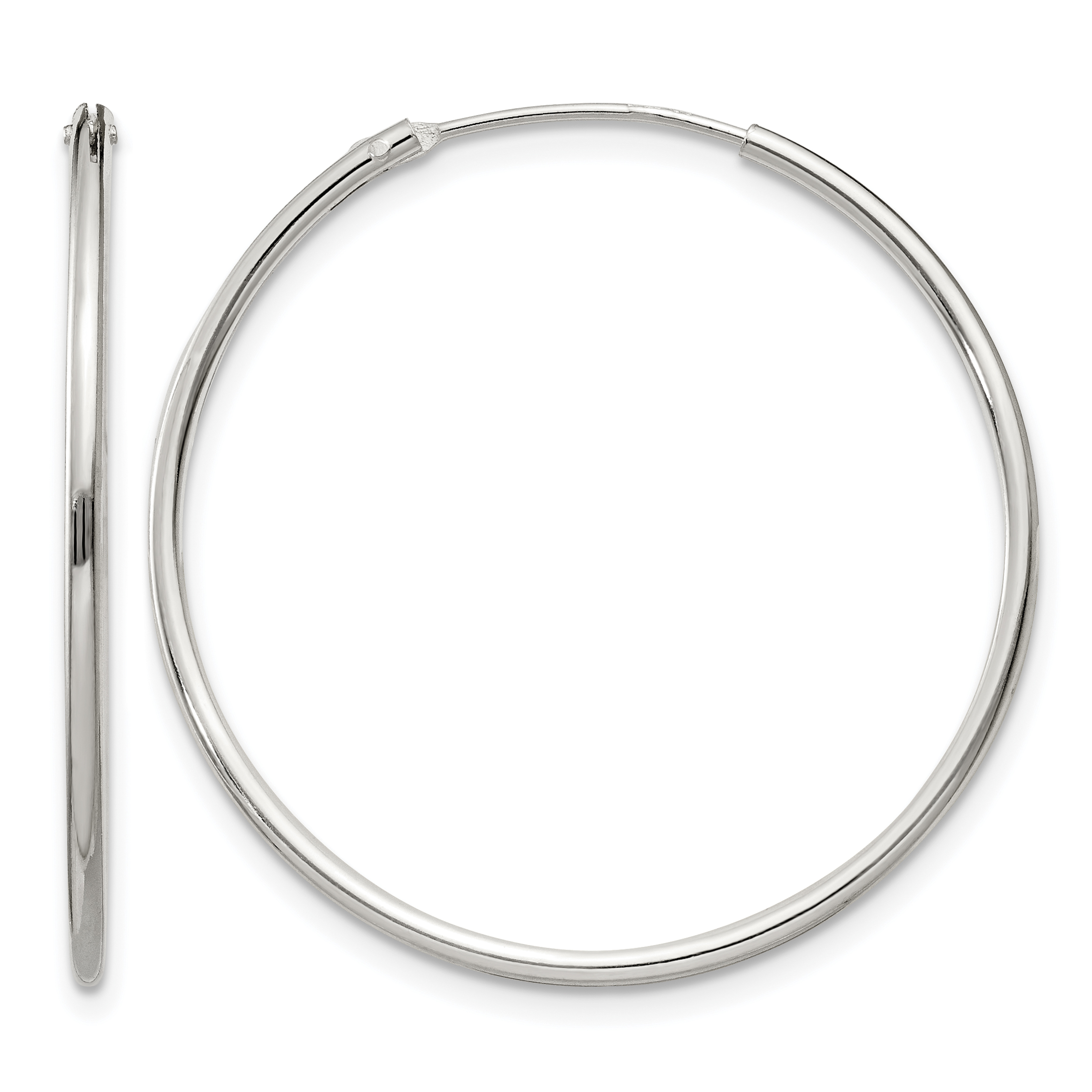 Sterling Silver 1.3mm Hoop Earrings (QE4356)