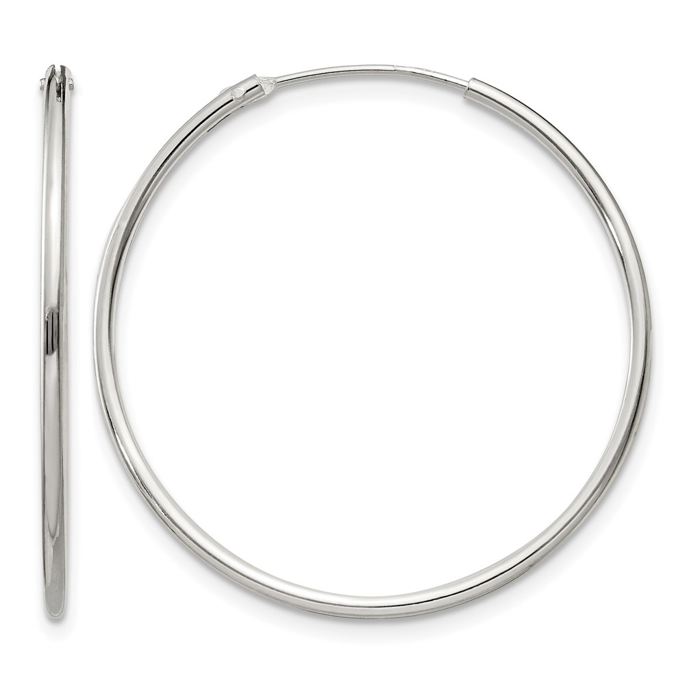 Sterling Silver 1.3mm Hoop Earrings (QE4356)