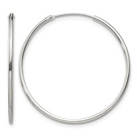 Sterling Silver 1.3mm Hoop Earrings view 1