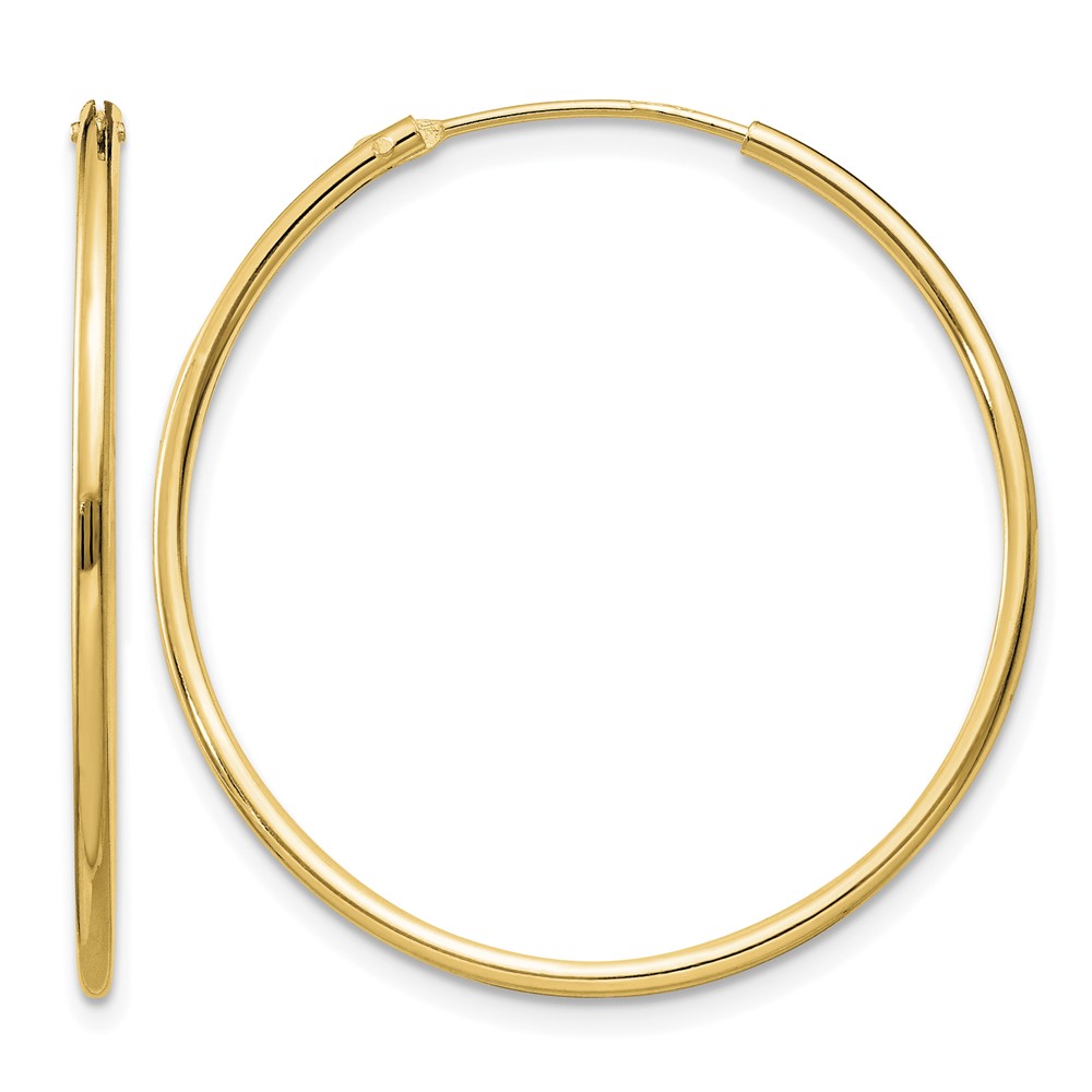Sterling Silver Flash Gold-plated 1.3mm Endless Hoop Earrings (QE4356GP)