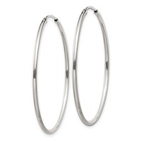 Sterling Silver 1.3mm Hoop Earrings view 2