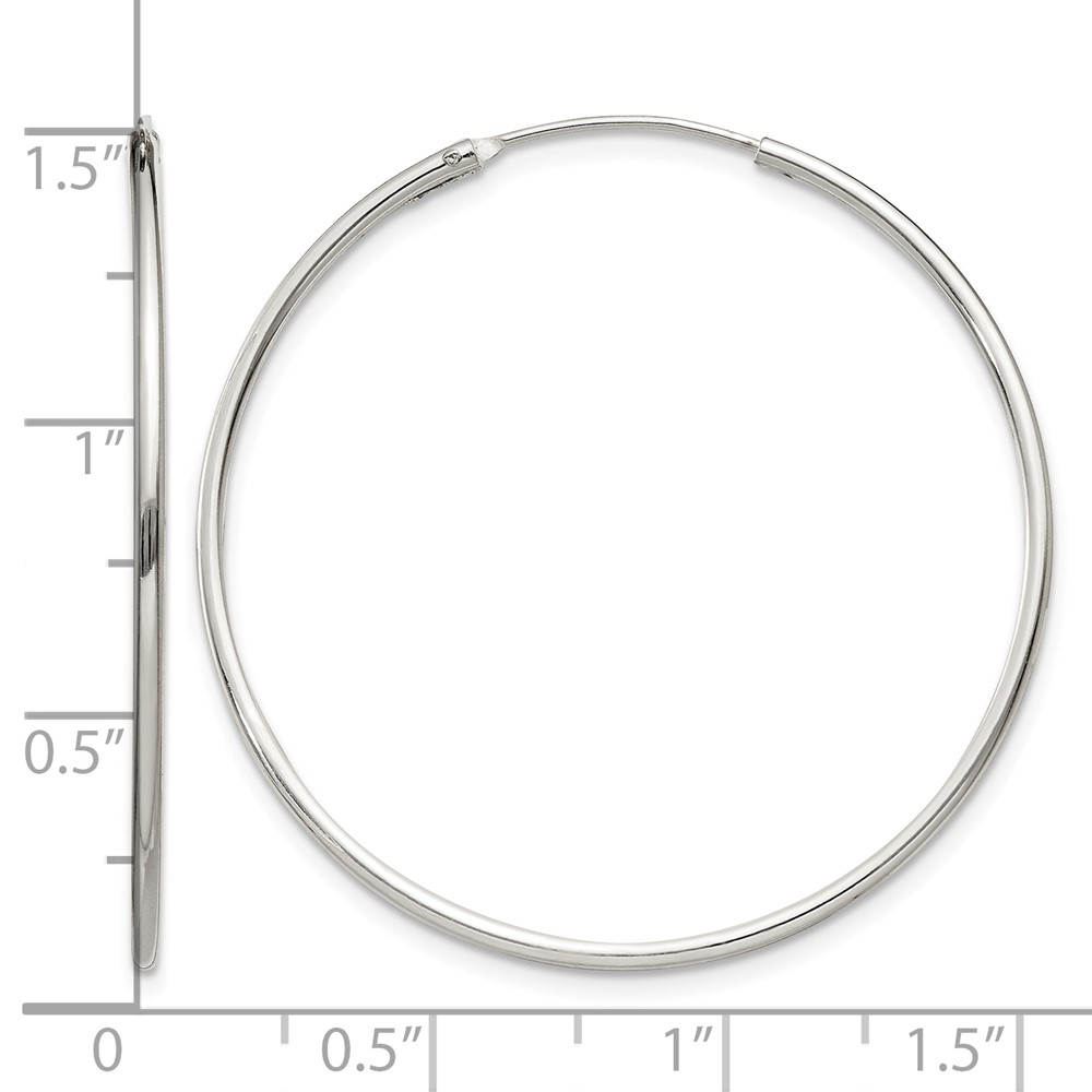 Sterling Silver 1.3mm Hoop Earrings (QE4357)