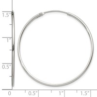 Sterling Silver 1.3mm Hoop Earrings view 4
