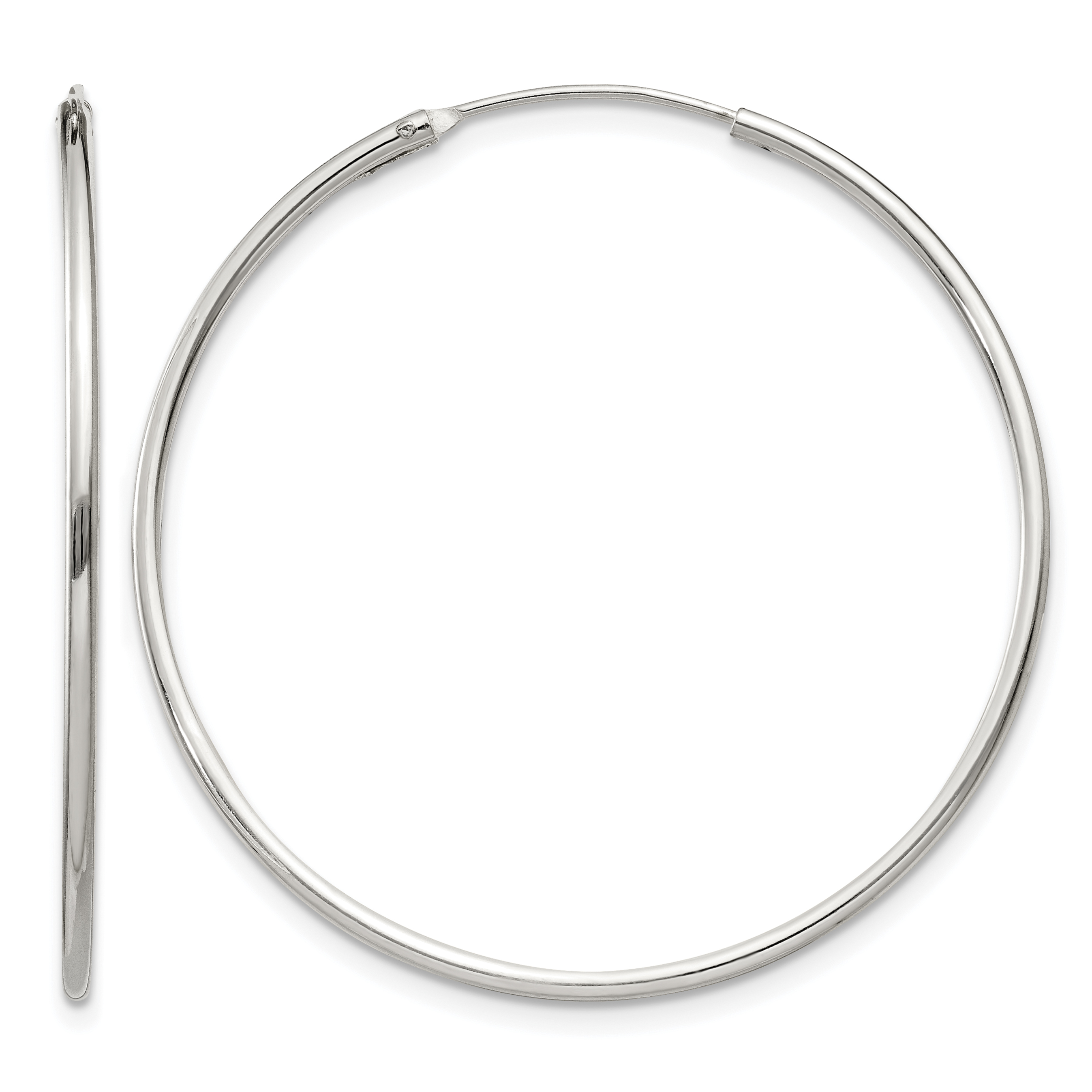 Sterling Silver 1.3mm Hoop Earrings (QE4357)