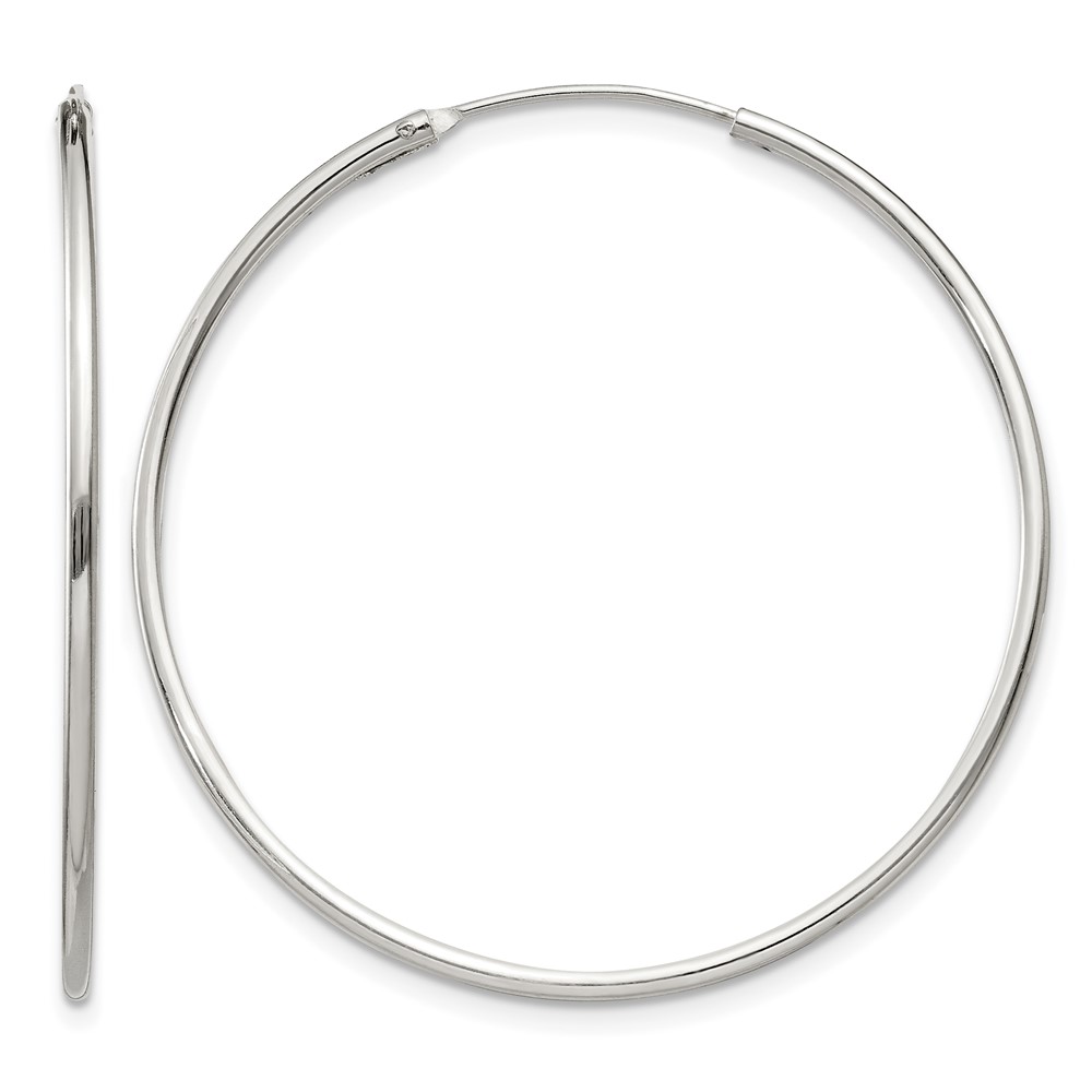 Sterling Silver 1.3mm Hoop Earrings (QE4357)