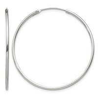 Sterling Silver 1.3mm Hoop Earrings view 1