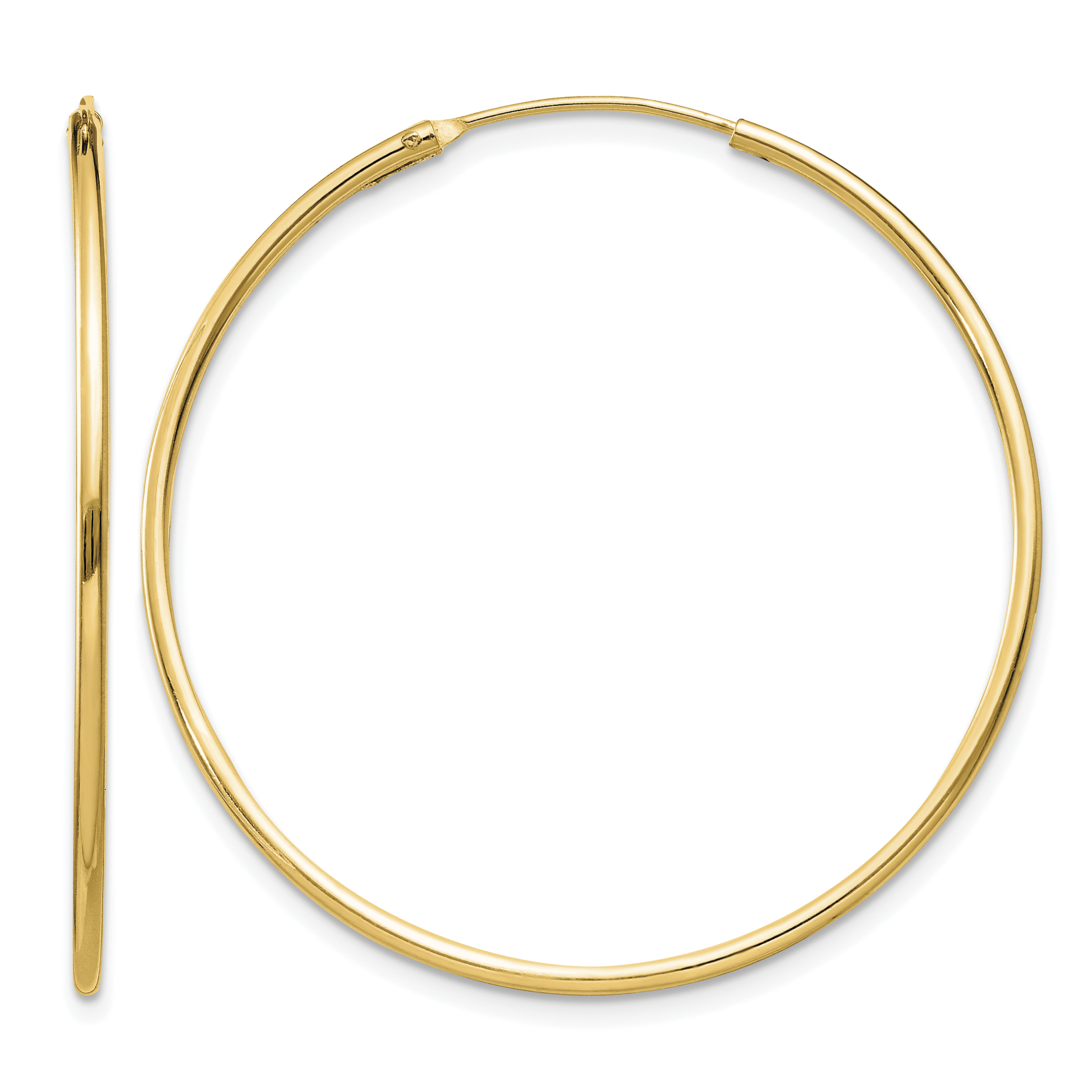 Sterling Silver Flash Gold-plated 1.3mm Endless Hoop Earrings (QE4357GP)