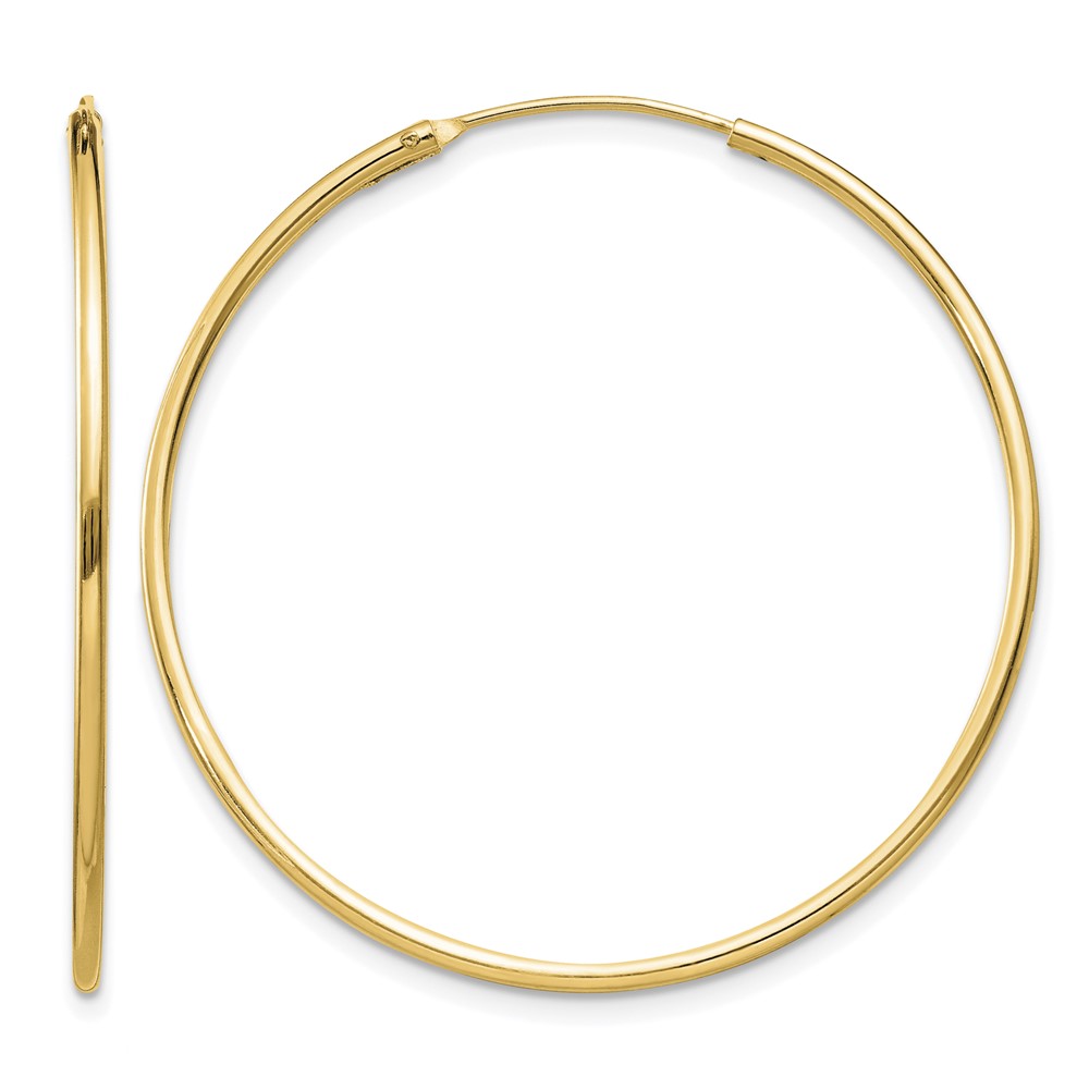 Sterling Silver Flash Gold-plated 1.3mm Endless Hoop Earrings (QE4357GP)