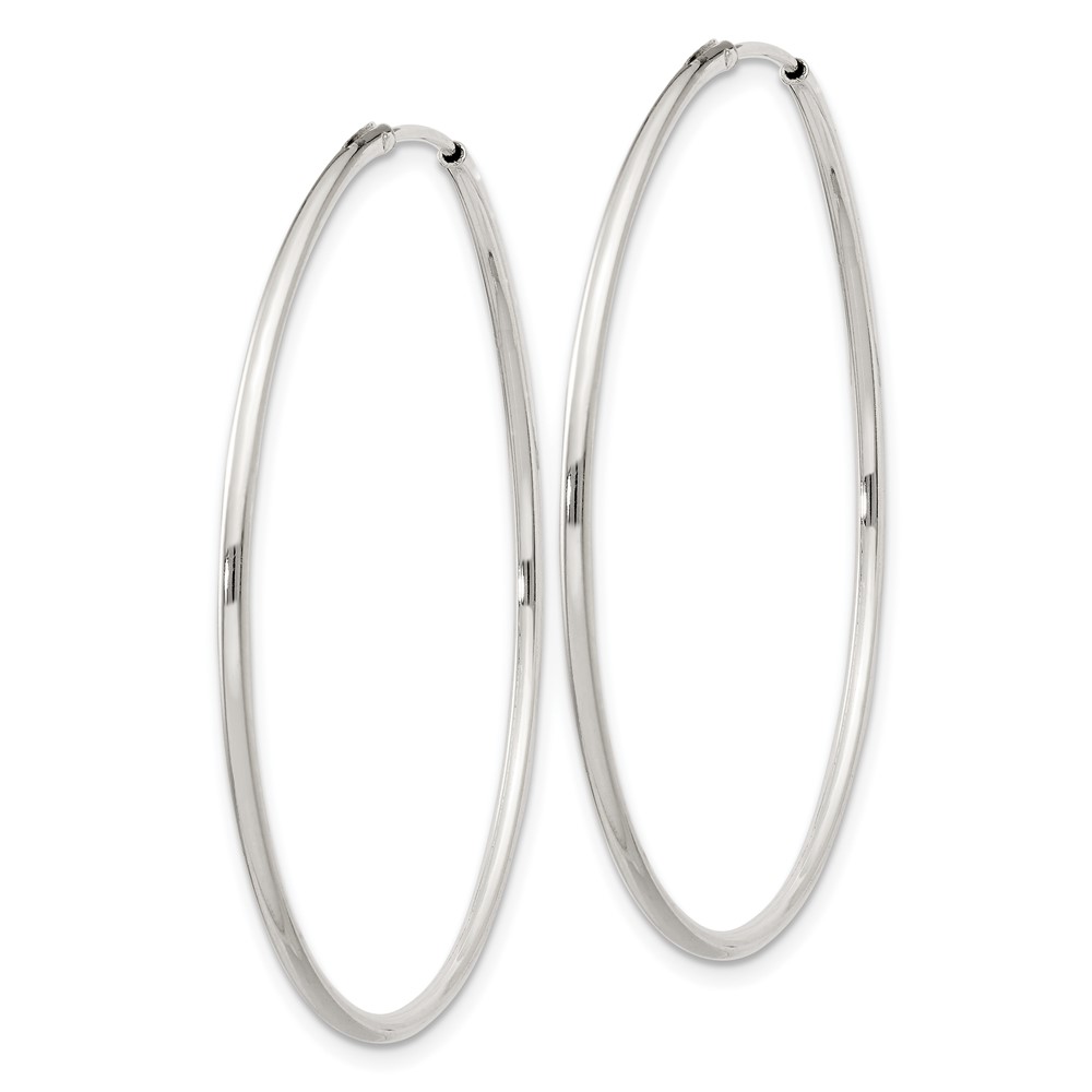 Sterling Silver 1.3mm Hoop Earrings (QE4358)