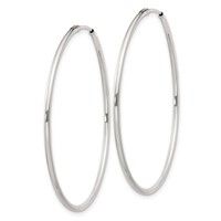 Sterling Silver 1.3mm Hoop Earrings view 2