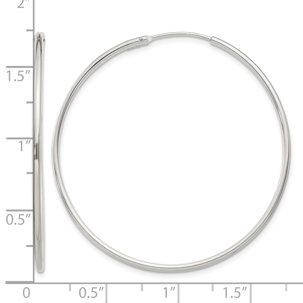 Sterling Silver 1.3mm Hoop Earrings (QE4358)