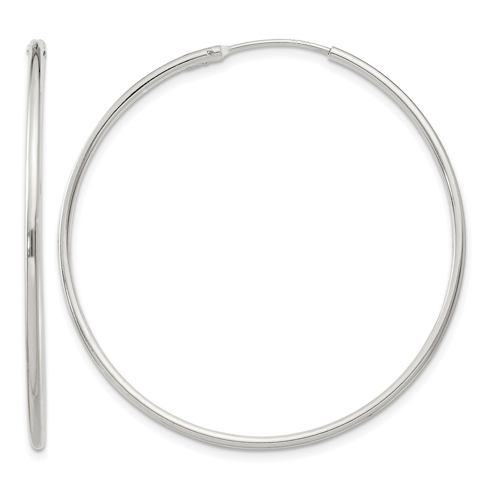 Sterling Silver 1.3mm Hoop Earrings (QE4358)