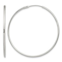 Sterling Silver 1.3mm Hoop Earrings view 1