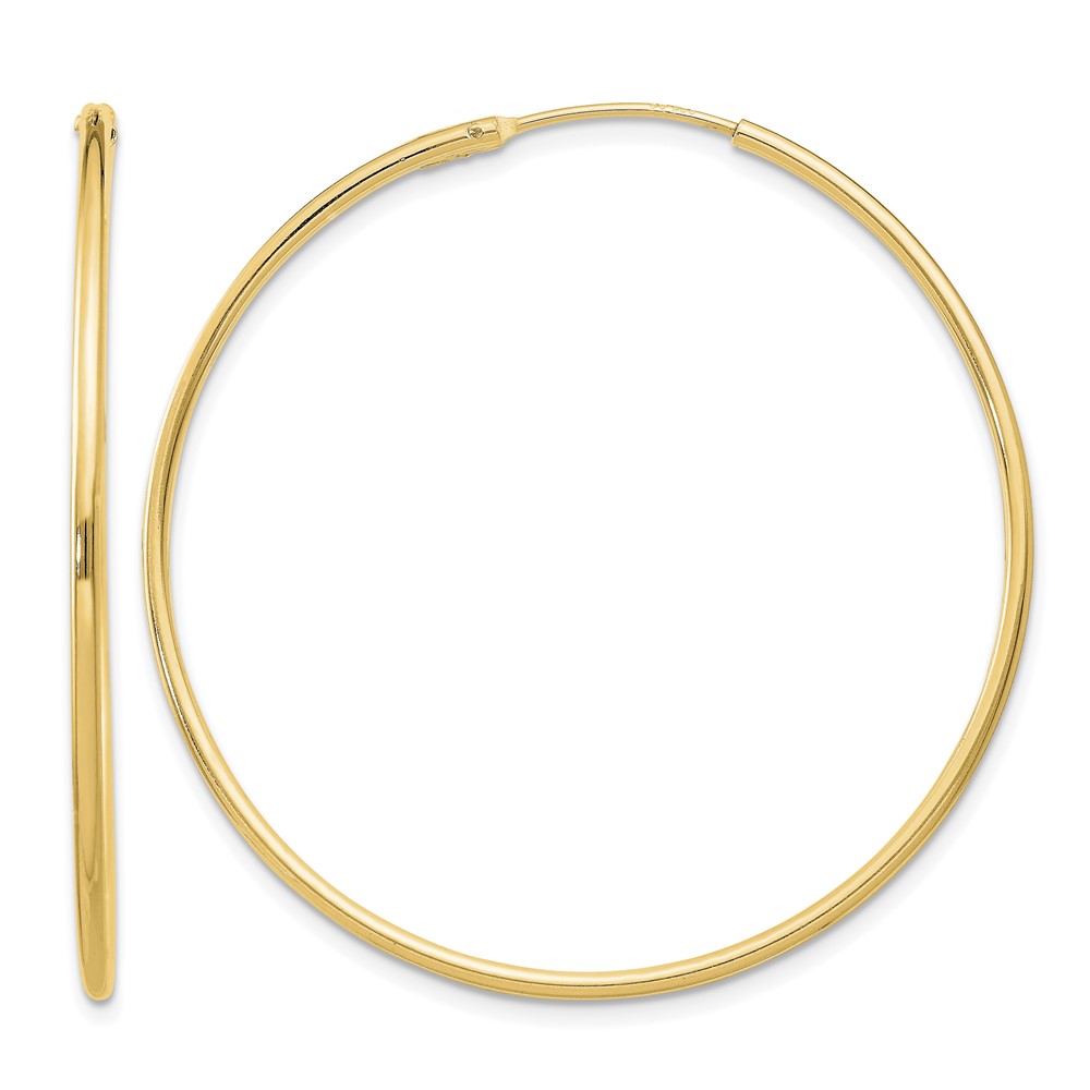 Sterling Silver Flash Gold-plated 1.3mm Endless Hoop Earrings (QE4358GP)