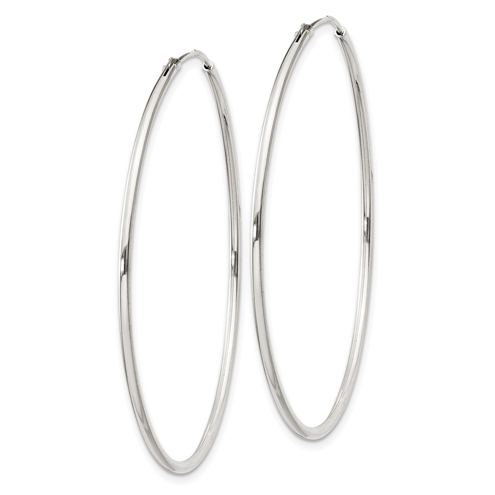Sterling Silver 1.3mm Hoop Earrings (QE4359)
